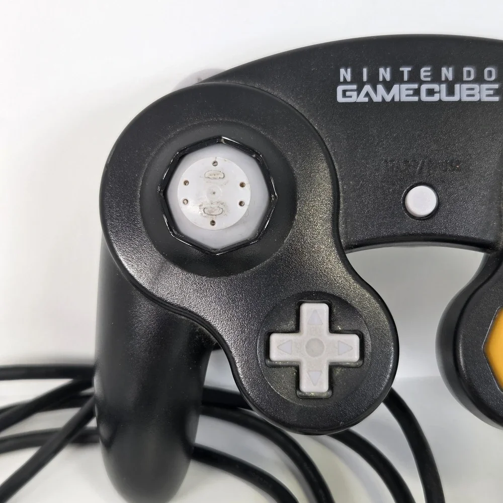 Nintendo GameCube Controller Black Wired DOL-003 OEM Ergonomic 8ft Cable